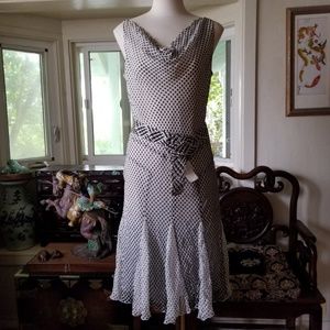 Alfani Diamond Silk Flutter Dress 12 Petite M L